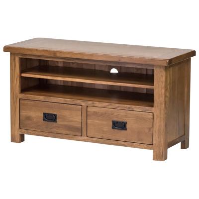 Sherwood Dark Solid Oak Small TV With Drawers